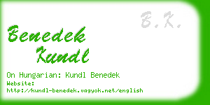 benedek kundl business card